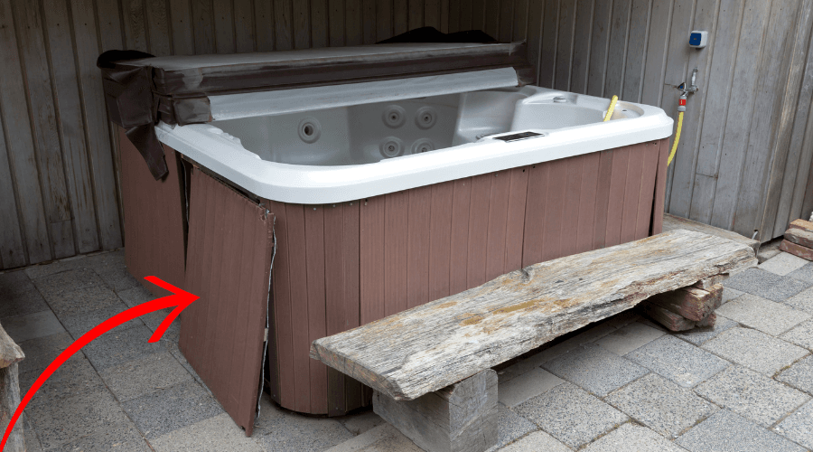 side panels need to be removed for hot tub removal